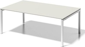 BISLEY Konferenztisch Cito grauweiß, verkehrsweiß rechteckig, 4-Fuß-Gestell weiß, 200,0 x 120,0 x 74,0 cm