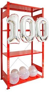 SCHULTE Schwerlastregal Jubiläum »100 Jahre Gebr. Schulte« 32650-4-3000 feuerrot 100,0 x 50,0 x 200,0 cm