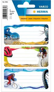 HERMA Schuletiketten Mountainbike, 9 Etiketten