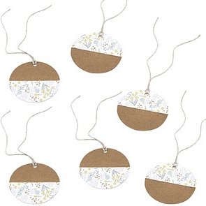 Thumbnail - artoz Geschenkanhänger braun, weiß Hangtag Set kraft Ø 6,5 cm, 6 St.