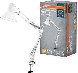 Thumbnail - OSRAM Office Line Desk Retro Clip Tischlampe weiß 9 W mit Tischklemme