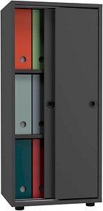 Thumbnail - VCM my office Schiebetürenschrank Ulas, 919821 anthrazit 2 Fachböden 49,0 x 37,7 x 108,7 cm