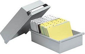 HAN Karteikasten DIN A5 für 800 Karteikarten grau mit Deckel