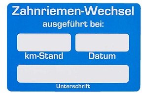 Thumbnail - EICHNER Aufkleber Zahnriemen-Wechsel ausgeführt bei, blau/weiß, 250 St.