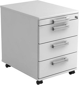 HAMMERBACHER Akandia Rollcontainer weiß 4 Auszüge 42,8 x 58,0 x 59,0 cm