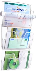 cep Wandprospekthalter transparent DIN A4 3 Fächer
