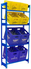 Simonrack Getränkekistenregal SIMONBOTTLE 4 8425437119507 blau 80,0 x 30,0 x 200,0 cm