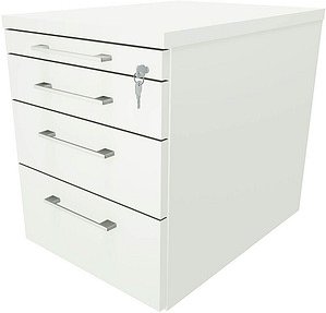 fm Oldenburg Rollcontainer weiß 4 Auszüge 43,4 cm 60,0 cm