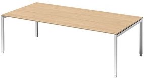 BISLEY Konferenztisch Cito ahorn, verkehrsweiß rechteckig, 4-Fuß-Gestell weiß, 240,0 x 120,0 x 65,0 - 85,0 cm