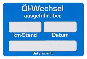EICHNER Aufkleber Ölwechsel ausgeführt, blau/weiß, 250 St.