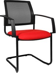 2 Topstar Besucherstühle BtoB 20 BB400A G210 rot Stoff