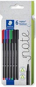 STAEDTLER triplus® Fineliner farbsortiert 0,3 mm, 6 St.