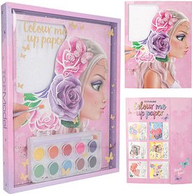 DEPESCHE TOPModel Colour me up Wasserfarbkasten 10 Bogen Aquarell-Papier, 2 Pinsel und eine anschauliche Anleitung mit F...