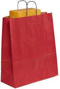 VP Papier-Tragetaschen Toptwist rot 40,0 x 45,0 cm, 50 St.