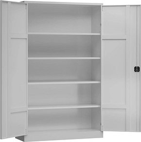 ClassiX Stahlschrank X-530370 lichtgrau 120,0 x 42,0 x 194,5 cm, aufgebaut
