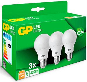 3 GP LED-Lampen Classic A60 E27 4,8 W matt