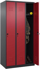 CP Spind Classic Plus rubinrot, schwarzgrau 080000-30 S10062, 3 Schließfächer 90,0 x 50,0 x 185,0 cm