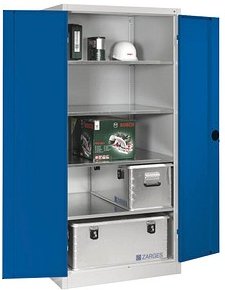 Thumbnail - CP Metallschrank 8924-052 S10086 lichtgrau, enzianblau 93,0 x 80,0 x 195,0 cm, aufgebaut, 1 St.