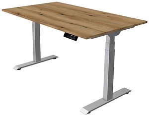 Thumbnail - Kerkmann Move 1 stable elektrisch höhenverstellbarer Schreibtisch asteiche rechteckig, T-Fuß-Gestell silber 140,0 x 80,0...