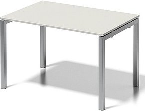 BISLEY Cito Schreibtisch grauweiß, silber rechteckig, 4-Fuß-Gestell silber 120,0 x 80,0 cm