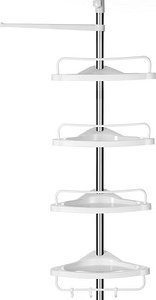 SONGMICS Teleskop-Duschregal BCB02SW weiß 25,0 x 35,0 x 85,0 - 300,5 cm