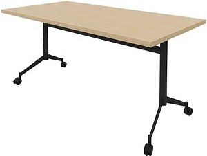 Quadrifoglio Mehrzwecktisch Pop-up eiche, dunkelgrau rechteckig, T-Fuß-Gestell grau, 160,0 x 80,0 x 74,0 cm