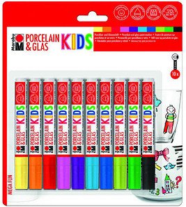 Thumbnail - Marabu KiDS MEGA FUN Porzellanstifte farbsortiert 1,0 - 3,0 mm, 10 St.
