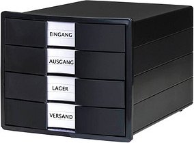 HAN Schubladenbox KARMA schwarz 10128-13, DIN A4 mit 4 Schubladen
