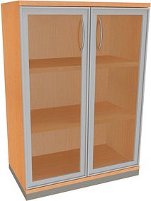 fm Aktenschrank Sidney, 4260267329177 buche, Acrylglas klar 2 Fachböden 80,0 x 44,2 x 113,3 cm