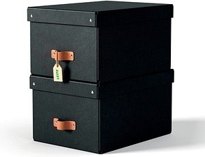 2 LEITZ Puro Aufbewahrungsboxen 17,0 l schwarz 27,5 x 37,5 x 20,0 cm