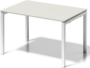 Thumbnail - BISLEY Cito Schreibtisch grauweiß, verkehrsweiß rechteckig, 4-Fuß-Gestell weiß 120,0 x 80,0 cm