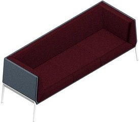 Thumbnail - Quadrifoglio 3-Sitzer Sofa Accord bordeaux, grau weiß Stoff, 1 St.
