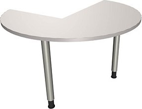 fm Konferenztisch fastline lichtgrau rund, Rundrohr silber, 120,0 x 120,0 x 62,0 - 85,0 cm