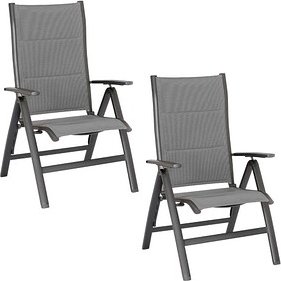 BEST Gartenstühle mit Armlehnen Varese anthrazit, 2 St.
