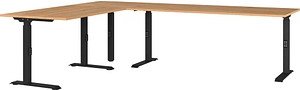 GERMANIA Agenda Home Schreibtisch grandson-eiche L-Form, C-Fuß-Gestell schwarz 200,0 x 260,0 cm