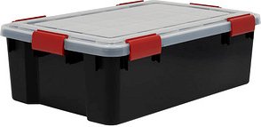 IRIS Ohyama AT-LS BkR/C/D.Red Aufbewahrungsbox 30,0 l schwarz, transparent, rot 29,0 x 39,0 x 19,1 cm