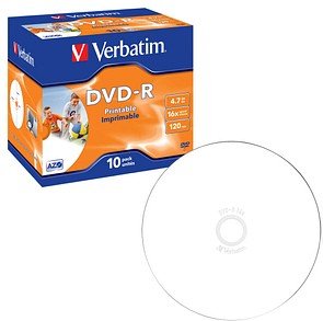 verbatim DVD-R 4,7 GB bedruckbar, 10 St.