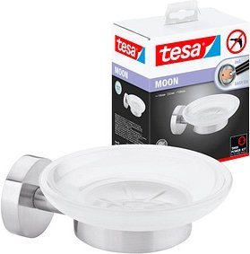 tesa Seifenschale Wandmontage MOON silber, 1 St.