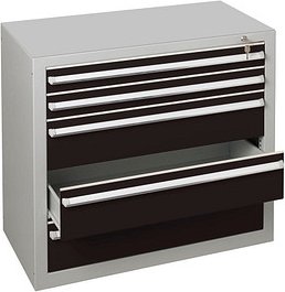 SCHULTE Schubladenblock für Thekenmodul, schwarz, lichtgrau 100,0 x 50,0 x 90,0 cm