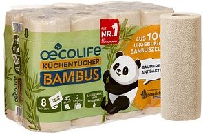 Thumbnail - oecolife Küchenrollen Bambus 3-lagig, 8 Rollen