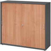 HAMMERBACHER Schiebetürenschrank 1753S, V1753S/G/N/BM grafit, nussbaum 2 Fachböden 120,0 x 40,0 x 110,0 cm