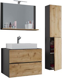 VCM my bath Badmöbel-Set Lendas L 915296 honig-eiche, anthrazit 94,0 x 46,0 x 150,0 cm