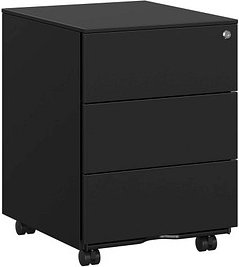 SONGMICS Rollcontainer schwarz 3 Auszüge 39,0 x 45,0 x 55,0 cm