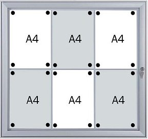 FRANKEN Schaukasten Security silber 6x DIN A4 74,1 x 2,3 x 69,6 cm, 1 St.