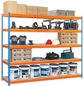 Simonrack Schwerlast-Weitspannregal SIMONFORTE CHIPBOARD 8435104950050 blau, orange 180,0 x 60,0 x 200,0 cm