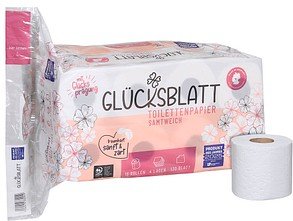 GLÜCKSBLATT Toilettenpapier samtweich 4-lagig, 16 Rollen