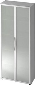HAMMERBACHER Altus Vitrine lichtgrau 4 Fachböden