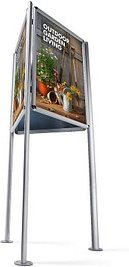 Thumbnail - Showdown® Displays Kundenstopper silber DIN A1 3 Fächer 74,4 x 64,5 x 181,0 cm, 1 St.