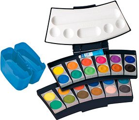 Thumbnail - Pelikan ProColor Wasserfarbkasten 2 Wasserboxen + Deckweiß und 24 Farben
