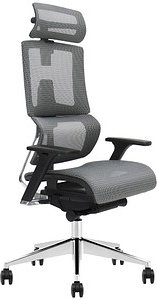 LMG Bürostuhl, X6-BH-01 Stoff grau, Gestell chrom